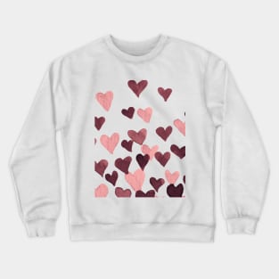 Valentine’s Day Watercolor Hearts – dark pink Crewneck Sweatshirt